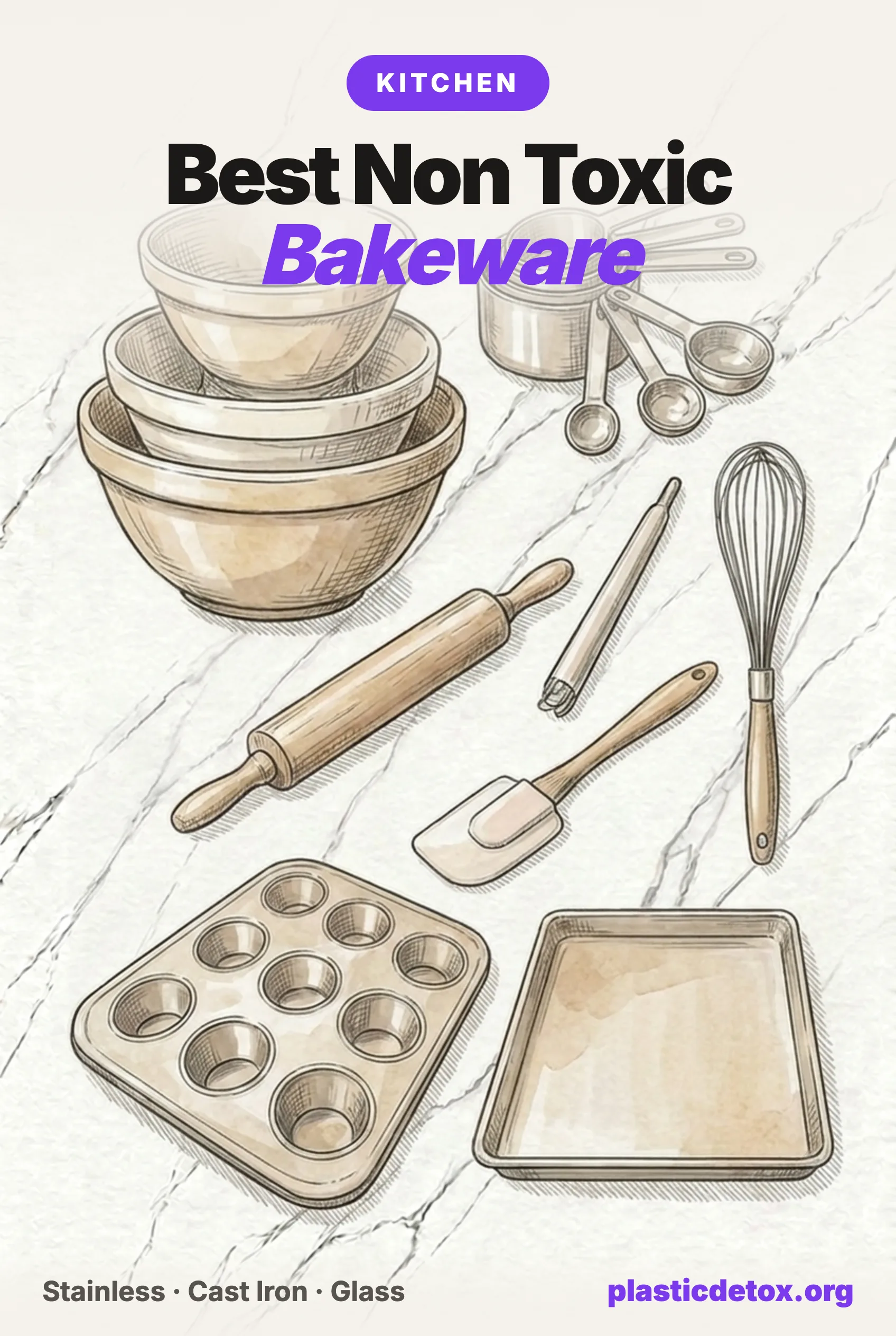 Best non toxic bakeware: stainless steel, cast iron and glass pans for plastic free baking