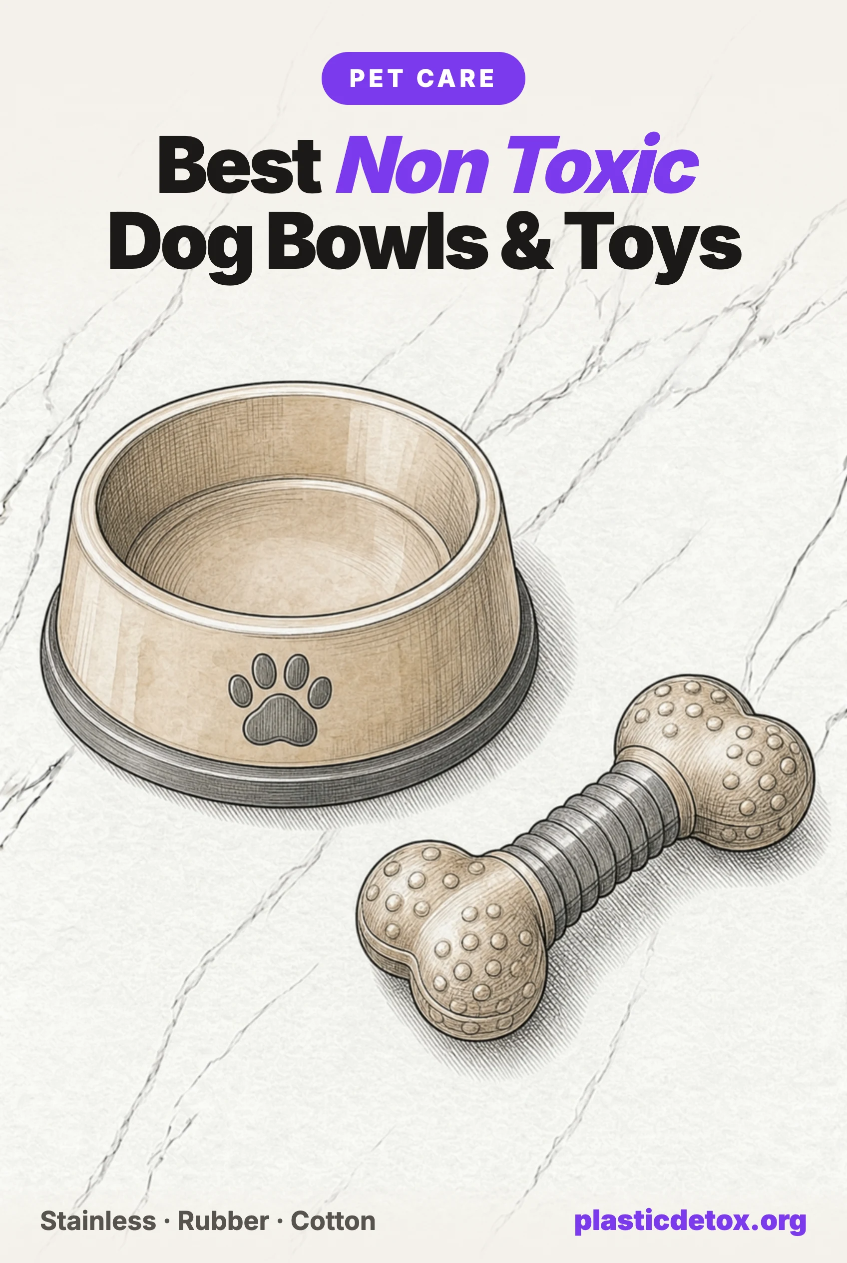 Best non toxic dog bowls and toys: stainless steel, tested ceramic, natural rubber and cotton picks