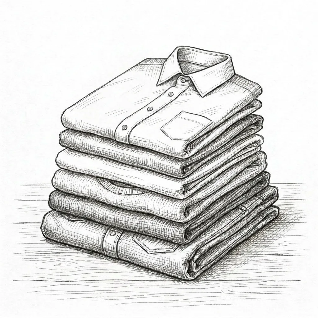 Pencil illustration of a clothing rack and hangers representing the closet guide