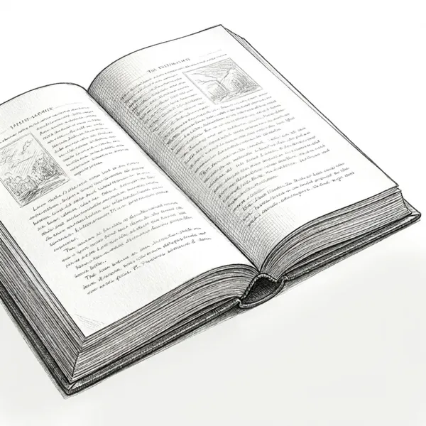 Pencil illustration of an open book representing the low-tox myth-busting guide